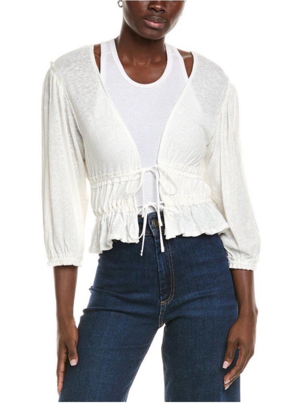 Free People "Let's Go" Blouse in the Ivory colorway - Picture 8 of 10